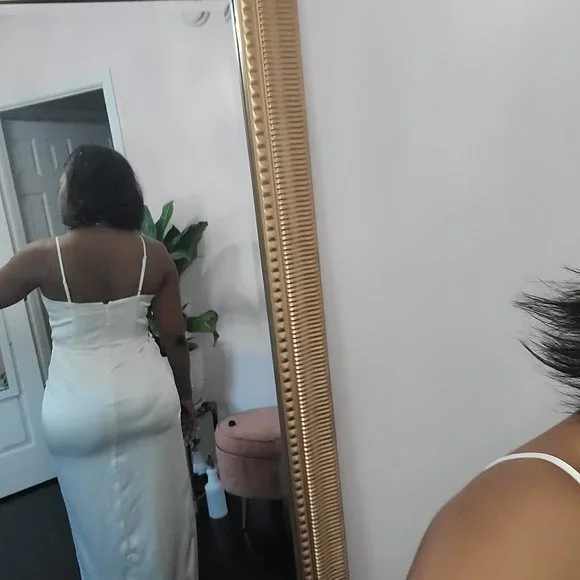 Aidan by Aidan Mattox V neck draped column dress - Picture 3 of 3